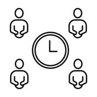 meeting time concept line icon. Simple element illustration. meeting time concept outline symbol design. vector