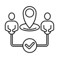 meeting location concept line icon. Simple element illustration. meeting location concept outline symbol design. vector