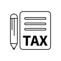 tax return concept line icon. Simple element illustration. tax return outline symbol design. vector