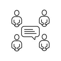 social group concept line icon. Simple element illustration.social group concept outline symbol design. vector