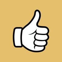 thumb up icon on a yellow background vector