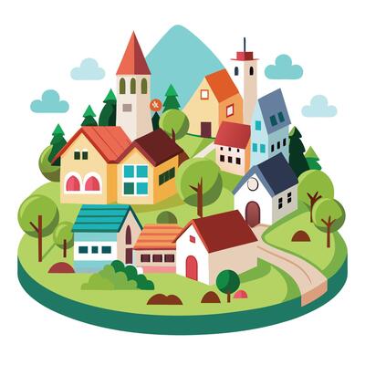 Village Clipart Vector Art, Icons, and Graphics for Free Download