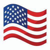 the American flag is shown in a flat design vector