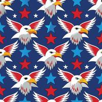 a repeating pattern featuring American bald eagles. vector