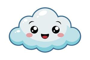 a cartoon cloud with a smiley face vector