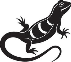 lizard silhouette on white background vector