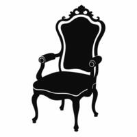 vintage chair silhouette with a white background.eps vector