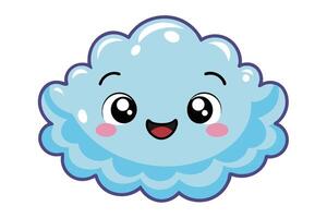 happy cloud white background. vector