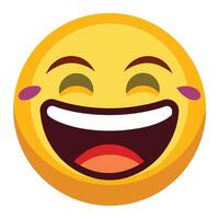 a smiling emoticon with a big smile vector