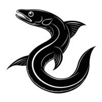 eel fish silhouette with a white background.eps vector