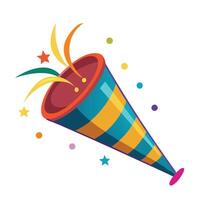 a colorful party hat with a streamer coming out of it vector
