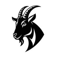 Simple and Elegant Goat Head Silhouette Design for Logos vector