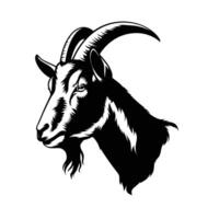 Goat Head Silhouette with Strong Geometric Lines vector