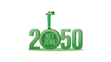 Vision businessman in the year 2050. A nationally determined contribution, Net Zero emissions vector