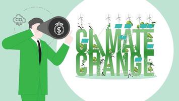 ESG business visionary to climate change. Carbon credit vision from reduce carbon footprint and carbon dioxide to Net Zero in year 2050 vector