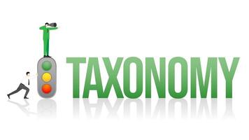 Changing of a new global business policy. Vision businessman on Taxonomy with Traffic Light System. vector