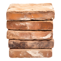 Stack of Weathered Red Bricks for Background Use png