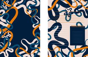 Modern Abstract Composition with a Notebook Element vector