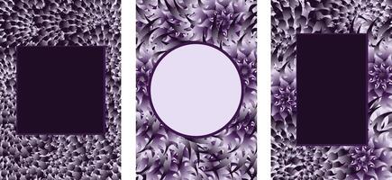 three square frames with a circle and a circle on the bottom. vector