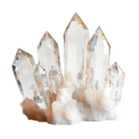 Sparkling Clear Quartz Crystal Cluster Display png