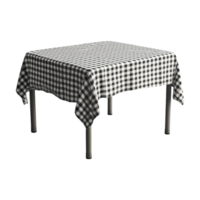 A table with a checkered tablecloth on it png