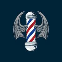 illustration of a pole barber with devil wings vector