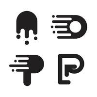 Logo letter P motion effect unique design with blank background vector