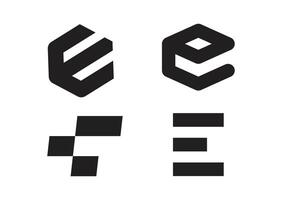 Logo letter E line stroke with blank background vector