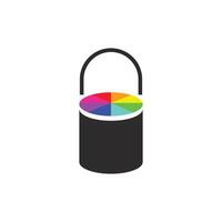 Logo basket paint or painting color palette unique design with blank background vector