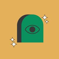 Illustration grave retro blink unique design with blank background vector