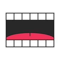 Illustration mouth open retro unique design with blank background vector