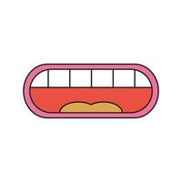 Illustration mouth retro unique design with blank background vector