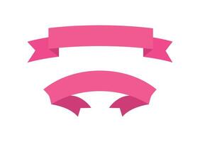 Design template element pink ribbon fold with blank background vector