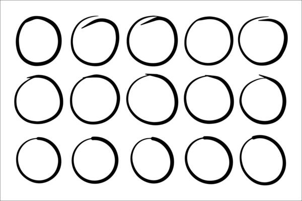 Rounds scribble line circles illustrations.