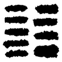 Brush strokes. paintbrush set. Grunge design elements. Rectangle text boxes. Dirty distress texture banners. vector