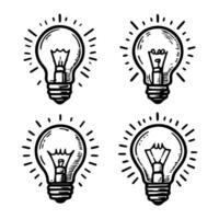 light bulb icon, idea symbol on white background. vector