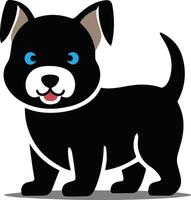 This is an image of cute puppy with big, round eyes and soft, fluffy fur. The puppy is a playful and happy expression, with its tongue slightly out and ears perked up vector
