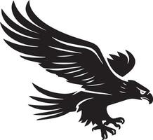 A solid color black eagle designed for various companies. The design is clean, striking, and beautiful, making it perfect for logos, posters, t-shirts, and a variety of graphic projects vector