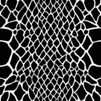 Snake skin. Scales pattern. Animal print, spotted reptile surface monochrome black and white background. Seamless texture vector