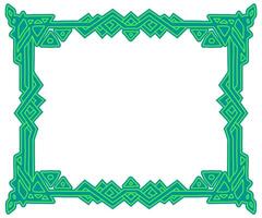 Rectangular frame with celtic national ornament, interlaced ribbon isolated on white background. Element for graphic design vector