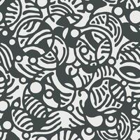 Abstract circular shapes in black and white colors. Seamless round geometric pattern. Ornament grating. Template for plotter laser cutting of paper, metal engraving, wood carving vector
