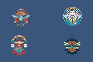 Four different emblems with different designs vector