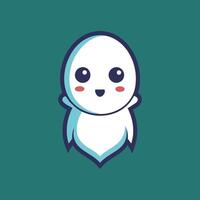 A cartoon ghost with a big smile on its face vector