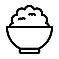 Rice in a bowl outline icon for graphic design, logo, web site, social media, mobile app, illustration vector