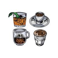 Drink in many color and texture vector