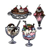 Ice Cream in many color and texture vector