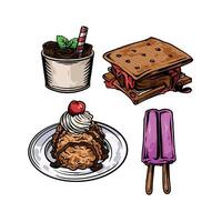 Ice Cream in many color and texture vector