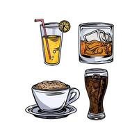 Drink in many color and texture vector