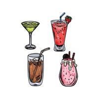 Drink in many color and texture vector