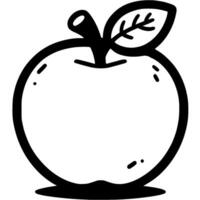 Whole apple from new harvest in monochrome. Simple minimalistic in black ink drawing on white background vector